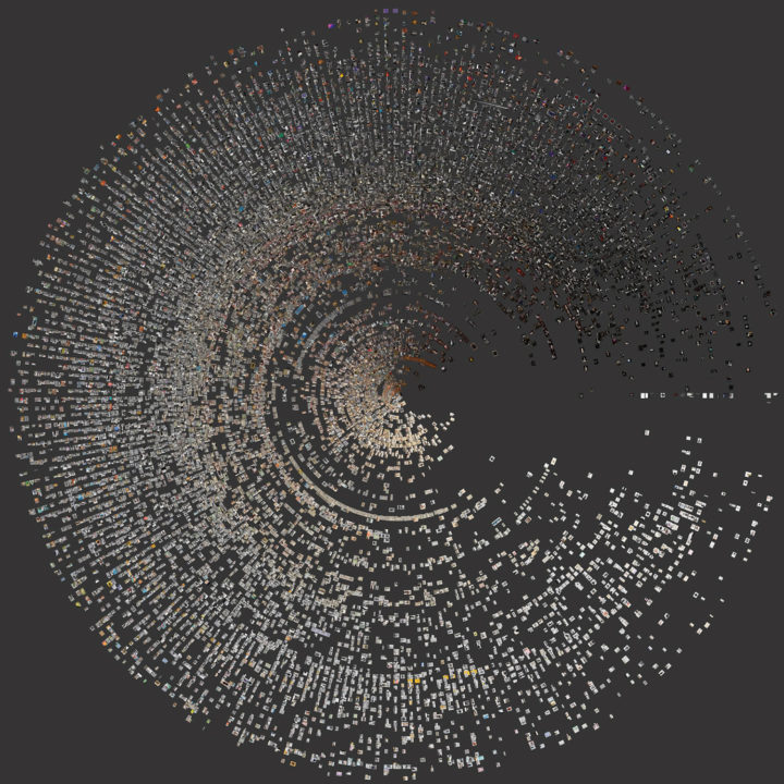 Visualization of 20,000 photos from MoMA collection. Created by Cultural Analytics Lab directed by Lev Manovich.
