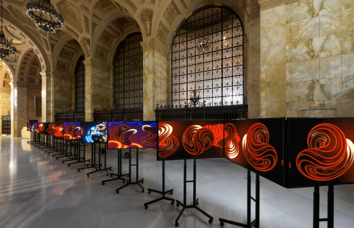 Philip Vanderhyden, Volatility Smile 3 (2018), installation view at Federal Reserve Bank of Cleveland