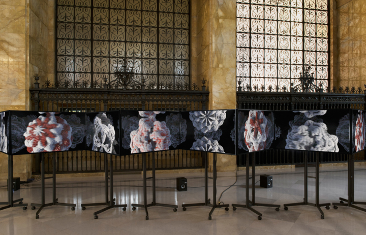 Philip Vanderhyden, Volatility Smile 3, 2018, installation view at Federal Reserve Bank of Cleveland